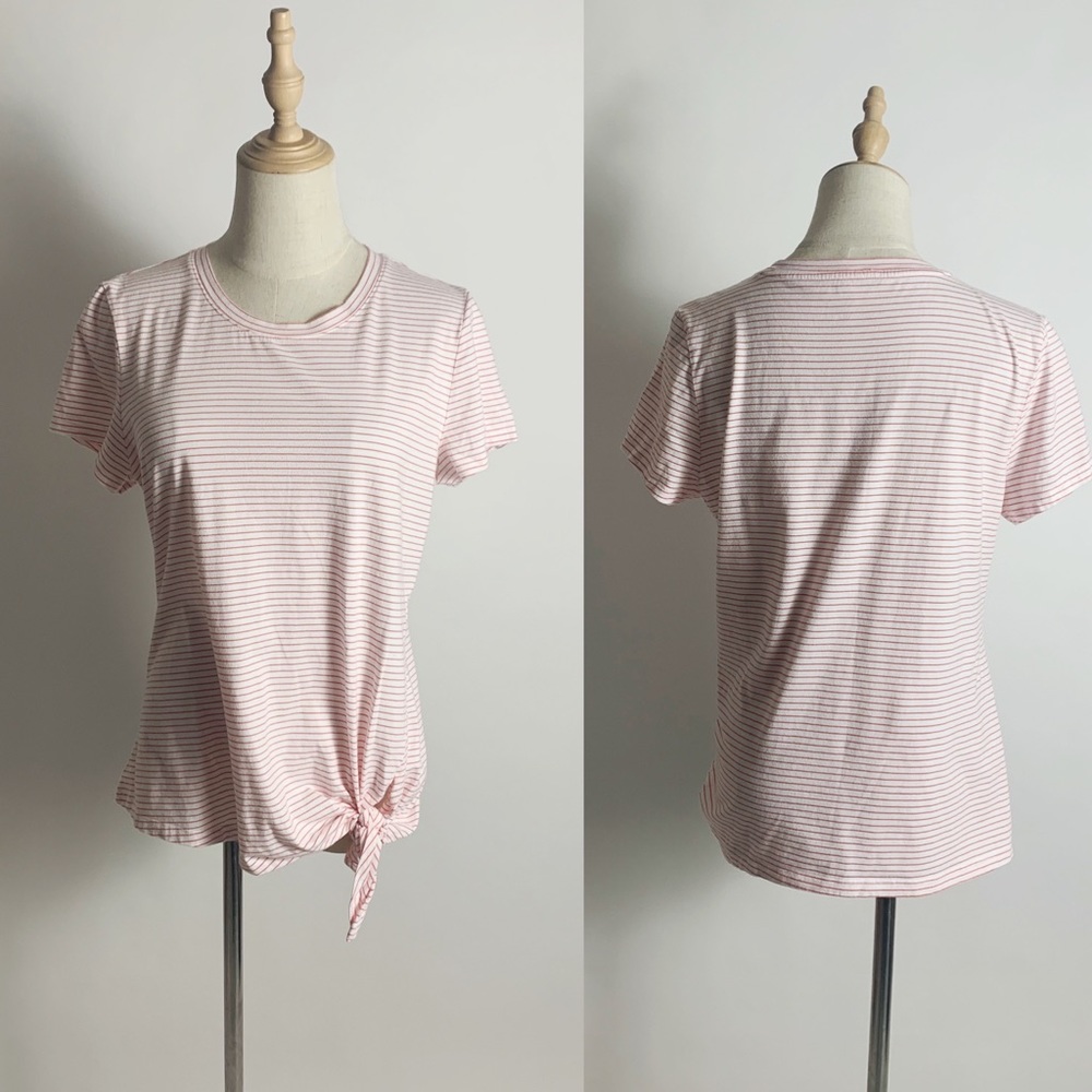 BANANA REPUBLIC Short Sleeve Pink Striped Tee